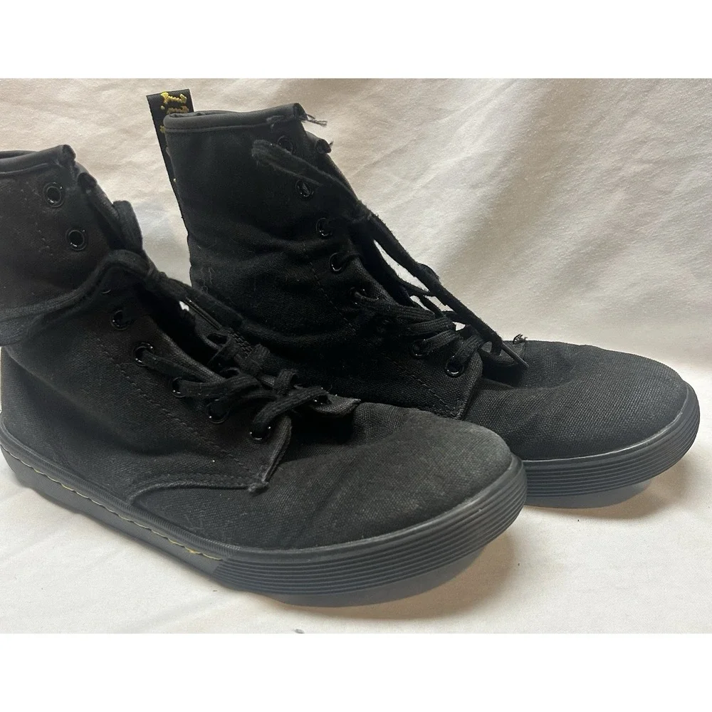 Dr. Martens Shoreditch Ankle Boots Womens Size 9 EUR 41 Black Canvas Lace Up